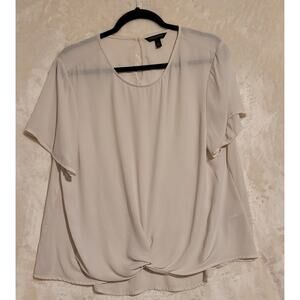 Women's Banana Republic Polyester Chiffon Blouse Short Sleeve Top Size XL